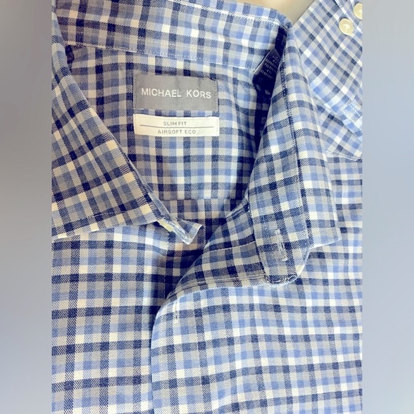 Michael Kors Blue Casual Button Down Shirt - Picture 5 of 7